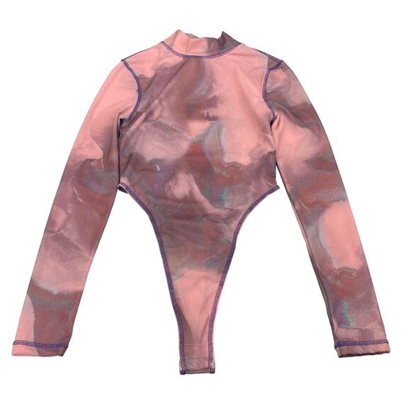 OH POLLY X Tammy Hembrow Supernova High Neck Long Sleeve Mesh Bodysuit Sz 4 - Picture 6 of 11